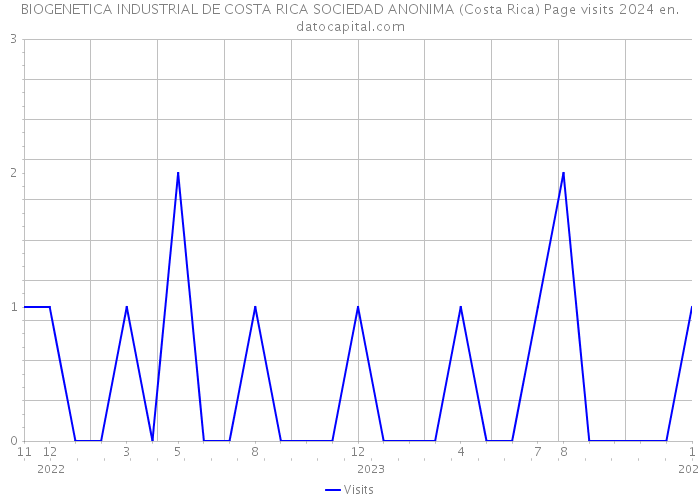 BIOGENETICA INDUSTRIAL DE COSTA RICA SOCIEDAD ANONIMA (Costa Rica) Page visits 2024 