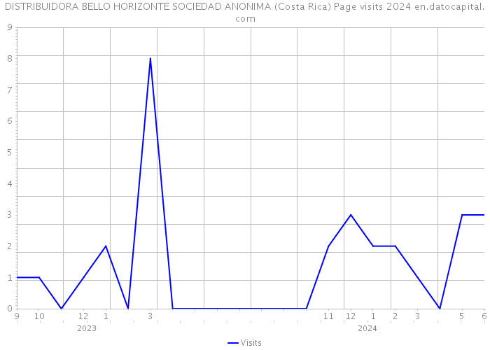 DISTRIBUIDORA BELLO HORIZONTE SOCIEDAD ANONIMA (Costa Rica) Page visits 2024 