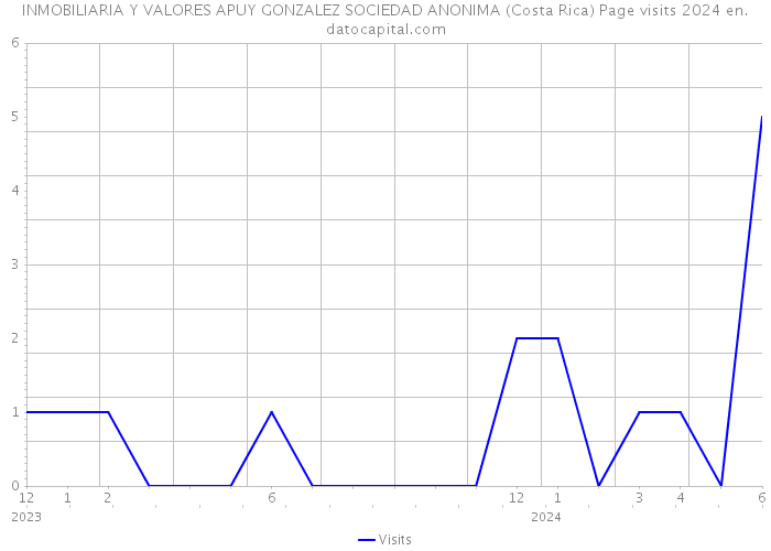 INMOBILIARIA Y VALORES APUY GONZALEZ SOCIEDAD ANONIMA (Costa Rica) Page visits 2024 