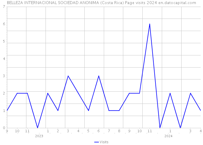 BELLEZA INTERNACIONAL SOCIEDAD ANONIMA (Costa Rica) Page visits 2024 