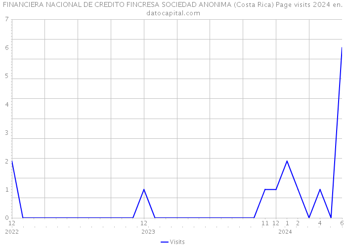 FINANCIERA NACIONAL DE CREDITO FINCRESA SOCIEDAD ANONIMA (Costa Rica) Page visits 2024 