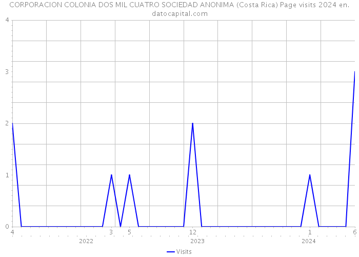 CORPORACION COLONIA DOS MIL CUATRO SOCIEDAD ANONIMA (Costa Rica) Page visits 2024 