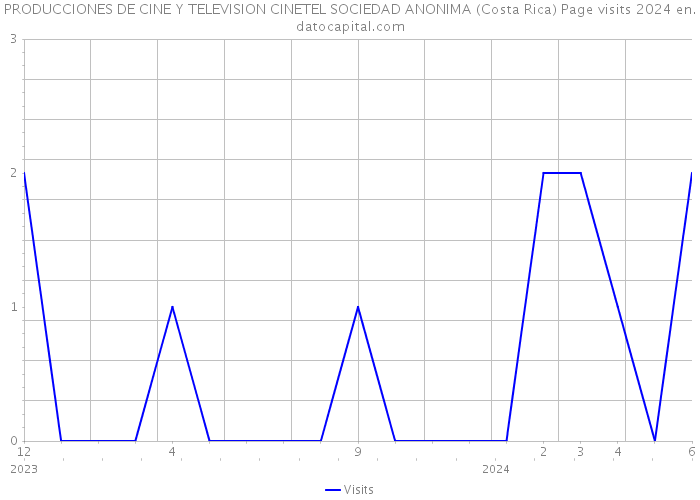 PRODUCCIONES DE CINE Y TELEVISION CINETEL SOCIEDAD ANONIMA (Costa Rica) Page visits 2024 