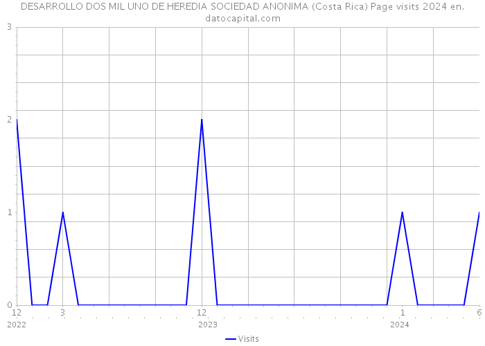 DESARROLLO DOS MIL UNO DE HEREDIA SOCIEDAD ANONIMA (Costa Rica) Page visits 2024 