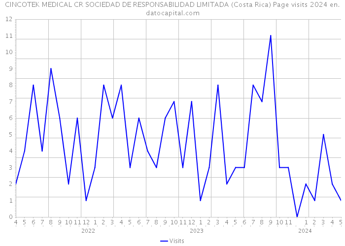 CINCOTEK MEDICAL CR SOCIEDAD DE RESPONSABILIDAD LIMITADA (Costa Rica) Page visits 2024 