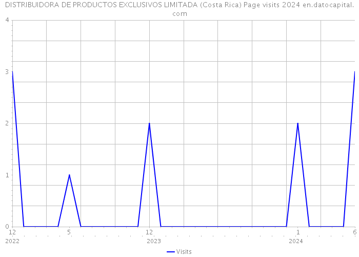 DISTRIBUIDORA DE PRODUCTOS EXCLUSIVOS LIMITADA (Costa Rica) Page visits 2024 