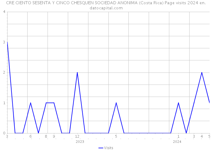 CRE CIENTO SESENTA Y CINCO CHESQUEN SOCIEDAD ANONIMA (Costa Rica) Page visits 2024 