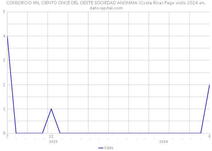 CONSORCIO MIL CIENTO ONCE DEL OESTE SOCIEDAD ANONIMA (Costa Rica) Page visits 2024 