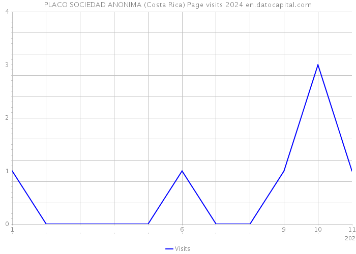 PLACO SOCIEDAD ANONIMA (Costa Rica) Page visits 2024 