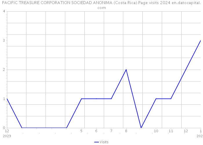 PACIFIC TREASURE CORPORATION SOCIEDAD ANONIMA (Costa Rica) Page visits 2024 