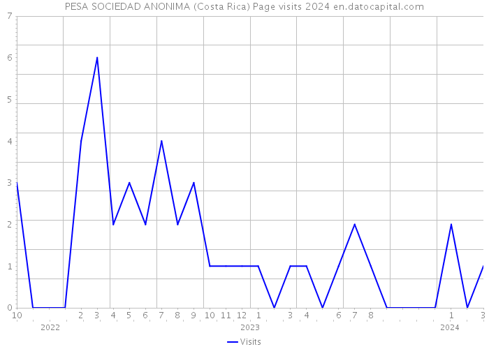 PESA SOCIEDAD ANONIMA (Costa Rica) Page visits 2024 