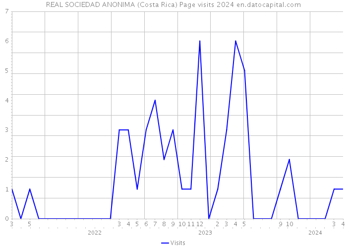 REAL SOCIEDAD ANONIMA (Costa Rica) Page visits 2024 