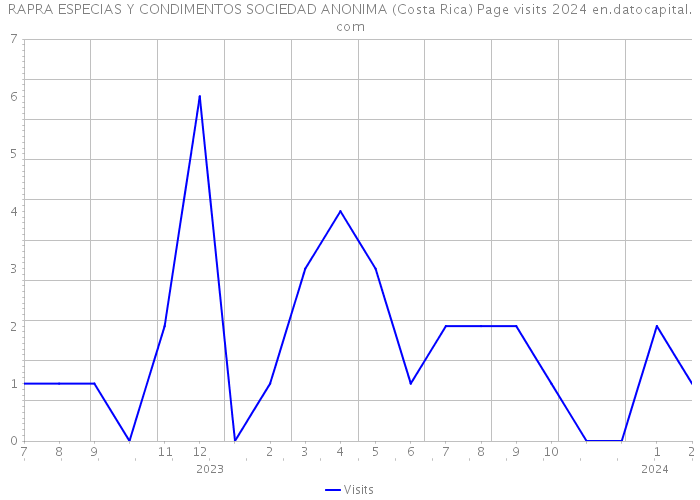 RAPRA ESPECIAS Y CONDIMENTOS SOCIEDAD ANONIMA (Costa Rica) Page visits 2024 