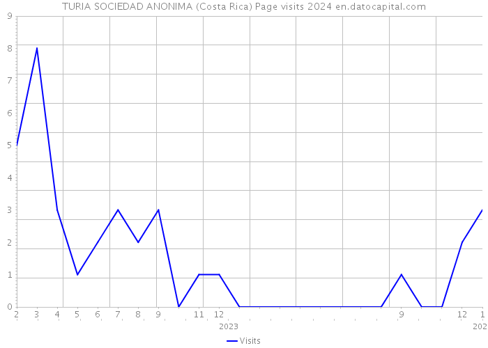 TURIA SOCIEDAD ANONIMA (Costa Rica) Page visits 2024 